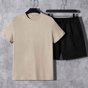 Conjunto de Camiseta y Pantalones Cortos de Verano para Hombre, Transpirable, Estilo Urbano Vintage, 100% Algodón, Servicio OEM - Product Image 2
