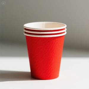 Vasos de papel resistentes de 100 oz Paquete de 100 Ecológico Rojo - Product Image 2