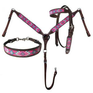 Caballo Headstall Cuero crudo trenzado y con cuentas Western Headstall Cuero genuino - Product Image 5