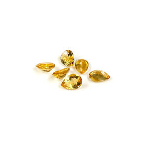 Piedra Preciosa de Citrino Natural, Corte Pera de 10x14 mm, Color Amarillo-Naranja, Calidad Fina, Tratada con Calor, Certificada por IGI, para Accesorios de Joyería - Product Image 1