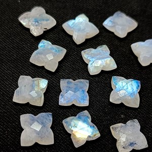 พลอยสีรุ้งรูปดอกไม้พระจันทร์เป็น100% ของ briolette พลอยธรรมชาติทรงดอกไม้เหลี่ยมเพชรพลอยหลวมแกะสลักด้วยมือ - Product Image 2