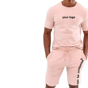 ชุดกางเกงขาสั้นสำหรับผู้ชายชุดเสื้อและกางเกงผ้าคอตตอนสำหรับผู้ชายชุดเสื้อผ้า2ชิ้นแบบสั้นสำหรับใส่เล่นกีฬาฤดูร้อนคุณภาพสูง - Product Image 5