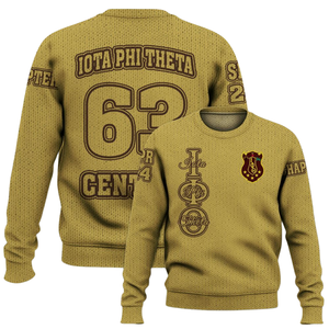 Iota Phi Theta 1963 Greek Life Knit Sweater Chenille Letter Pullover Fraternidad Ropa Premium Acrílico Ropa - Product Image 5