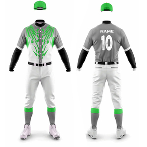 OEM Vente en gros 100% Polyester Uniformes de baseball pour hommes Jersey et pantalon respirants Ensemble personnalisable pour les joueurs de softball - Product Image 4