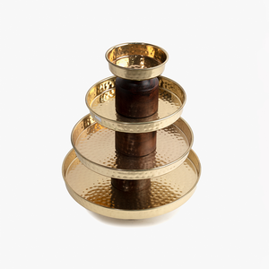 Customized <b>3</b>-<b>Tier</b> Gold Plated Premium Metal <b>Cake</b> <b>Stand</b> Square Wire Design for Anniversary & Birthday Parties OPP Bag Packing - Product Image 6