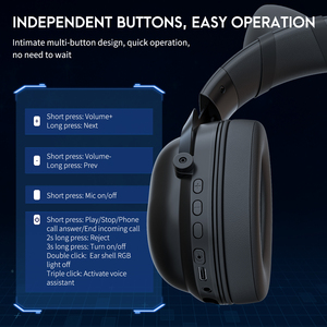 Onikuma B20 tai nghe màu đen Gamer PC Tai nghe RGB chơi game tai nghe USB có dây Gamer Tai nghe chơi game tai nghe chơi game tai nghe - Product Image 5