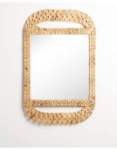 Vietrustic Estilo bohemio Accesorios de pared Jacinto de agua Espejo de paja Muebles de sala de estar - Product Image 5