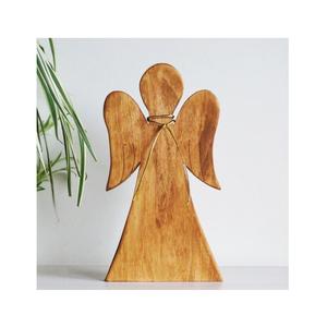 Ángel de madera rústica con alas Decorativo Hogar y sala de estar Vacaciones o Navidad Decoración - Product Image 1