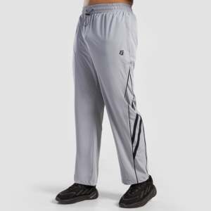 2.0 <b>Light</b> Grey Dual Stripe Man <b>Trousers</b> 100% Cotton Baggy Pants with Side Stripe & Zipper Decorations XL Size Lightweight - Product Image 1