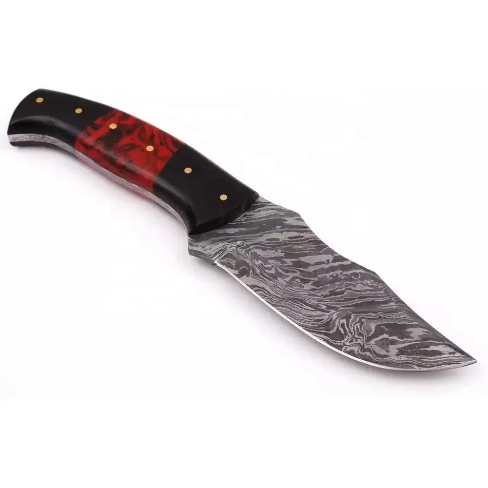 Newly Arrival Damascus Steel Hunting Skinner Knife Tactical Survival Knife With Leather Sheath