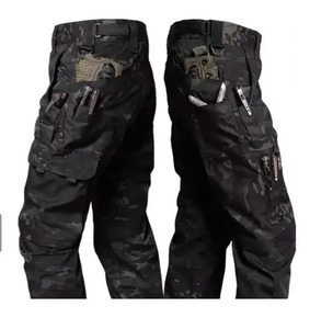 Pantalon de travail pour homme, résistant à l'usure, respirant, imperméable, 100% polyester, multi-poches, pantalon cargo droit, pantalon de jogging d'extérieur - Product Image 1