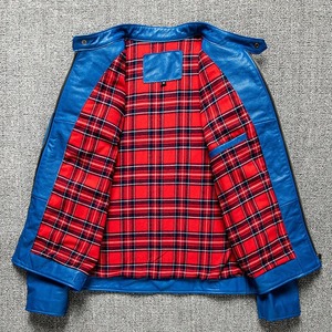 Tendance Veste Slim-fit de haute qualité à fermeture éclair Veste en cuir pleine fleur noire ivoire rayée attrayante pour hommes - Product Image 5