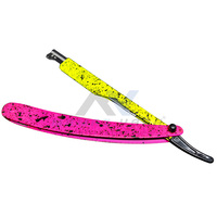Rasoir droit professionnel pliable et coulissant en acier inoxydable, lame unique, non électrique, réutilisable, couteau de rasage, logo personnalisé, pour barbiers