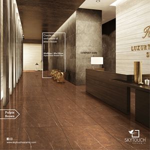 Carreaux de sol en porcelaine polie super brune moderne 600*1200 du fabricant indien pour l'intérieur du salon couleurs marron polonais - Product Image 6