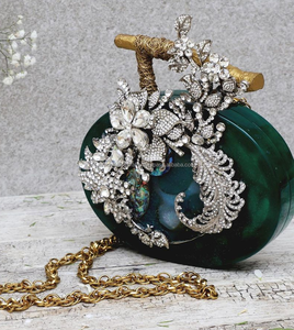 Best Selling Luxury Crafts Mother <b>Pearl</b> Clutch <b>Bag</b> Stylish Sea Shell Stone Pattern Evening <b>Bag</b> for Wedding Parties Bridal Use - Product Image 5