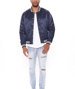 OEM Logo Satin Varsity Jacket Custom Baseball Bomber Jacket para tiendas de moda Dropshipping Streetwear Winter Ready Fit - Product Image 5