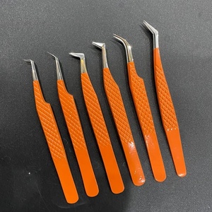 แหนบต่อขนตาปลายแหลมแบบมืออาชีพ สีส้ม ผลิตจากสแตนเลสญี่ปุ่น จับแน่น ทนทาน สำหรับต่อขนตาแบบวอลุ่ม - Product Image 5