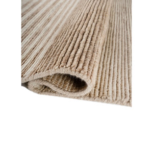 Tapis en laine fait main beige brun, géométrique abstrait, rectangulaire, pour couloir et chambre, Hwl-431, tapis tissé à la main Contour - Product Image 2