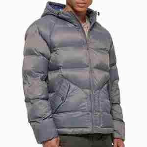 Unisex Grey Puffer <b>Jacket</b> Heavyweight <b>Waterproof</b> Breathable Warm Hooded Winter Coat Insulated <b>Padded</b> Outerwear Zip-Up Windproof - Product Image 1