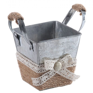 ชุดปลูกต้นไม้ชุบสังกะสีโลหะมาใหม่สวนในร่มและกลางแจ้งบ้านด้วยการออกแบบที่กำหนดเองสำหรับรูปลักษณ์วินเทจ - Product Image 5