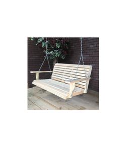 Handcrafted porch wooden <b>swing</b> for relaxing outdoor seating with rustic charm and weather-resistant durable <b>wood</b> finished - Product Image 1