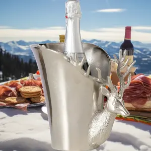 Cubo de hielo decorativo premium hecho a mano para eventos al aire libre, enfriador de vino moderno y elegante con detalles dorados, Zahid Exports - Product Image 3