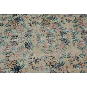 Alfombra turca Vintage Beige azul 3,6X5,9 pies patrón de retazos de tejido plano de lana para decoraciones de sala de estar Uso de pasillo látex - Product Image 5