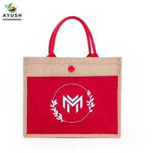 Grand sac de courses écologique en jute et coton avec personnalisation pour les marchés et les centres commerciaux - Product Image 6