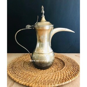 Ambiance Lifestyle Arabic Coffee Dallah Laser Cutting Gold <b>Teapot</b> Handcrafted King Kettle with Spout for Home Hotel Cafe Use - Product Image 3