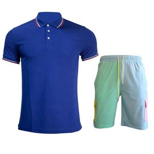 Conjunto de verano de dos piezas informal de talla grande para hombre, camiseta transpirable de gran tamaño y ropa de abrigo corta ecológica - Product Image 3