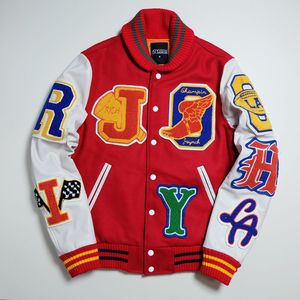 Men's New Design Fashion Loose Varsity <b>Jackets</b> Chenille Patches Letterman College Bomber Baseball Hooded Fabric Embroidery Wool - Product Image 1