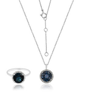 Parure de bijoux fantaisie en argent sterling 925 avec pendentifs breloques multi-gemmes rubis et zircon pour femme, idéale pour les soirées - Product Image 3