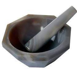 Ensemble mortier et pilon en marbre design avec finition artistique idéal pour les cuisines rustiques ou les décorations culturelles pour la maison - Product Image 5