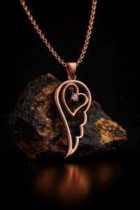 Pendentif Aile d'Ange en Argent Sterling 925 Plaqué Or Vermeil Rhodié avec Zircon, Collier Élégant en Plume, Bijou Délicat de Protection, Cadeau - Product Image 2