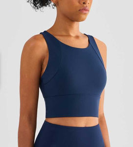 Women's High Neck Sports Fitness Bra Shockproof Gym Yoga Bra <b>Top</b> Fixed Pads for Workout Running Training Hot Sale One Piece Wear - Product Image 3