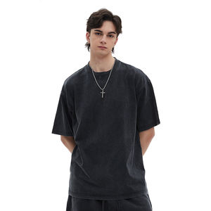 Camisetas lavadas Vintage de gran tamaño para Hombre, camiseta Vintage lavada con ácido cuadrado de gran tamaño para Hombre, camisetas lavadas con ácido para hombre, envío DDP - Product Image 2