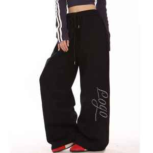 Pantalon de jogging de sport à jambes larges pour hommes, imperméable, décontracté, peint, imprimé numériquement, taille moyenne, sueur, lavé à l'acide - Product Image 1