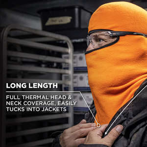 Masque facial en polaire orange avec impression numérique, style d'image personnalisable, imperméable pour le ski et la moto - Product Image 5