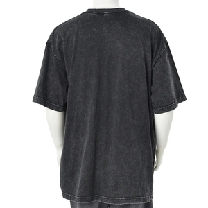 เสื้อยืดผ้าฝ้ายสำหรับผู้ชายเสื้อโอเวอร์ไซส์ผ้าคอตตอนทรงบ็อกซี่ทรงหลวมเปิดไหล่แบบเรียบใส่สบายพร้อมโลโก้ออกแบบได้ตามต้องการ - Product Image 2