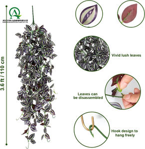 พืชแขวนเทียมไม้เลื้อยสีม่วงเถา<span class=keywords><strong>คิ้ว</strong></span>ปลอมแบบแขวนเถาองุ่นเถาองุ่นสำหรับตกแต่งผนังบ้านห้องงานเลี้ยงในสวน - Product Image 2