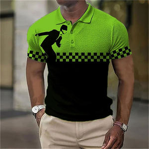 Nouveau polo pour hommes 2023 été rayures à manches courtes t-shirts décontracté affaires bouton hauts t-shirt mode polos homme vêtements - Product Image 6