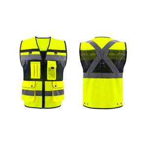 Chaleco de Seguridad Reflectante de Alta Visibilidad 100% Poliéster, Ropa de Trabajo Protectora con Múltiples Bolsillos - Product Image 1