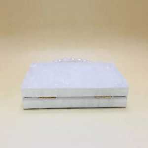 คลัทช์เรซิ่นนี้มาพร้อมกับชุดคลัทช์ทรงผีเสื้อสีทองและกำมะหยี่แบบนุ่มสำหรับงานแต่งงานของผู้หญิง - Product Image 4