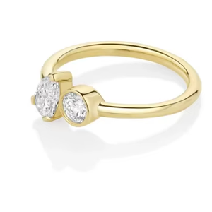 แหวนเงินแท้ 925 ชุบทอง ประดับเพชร CZ ทรงรี แบบหนา สำหรับผู้หญิง เหมาะสำหรับเป็นเครื่องประดับงานแต่งงาน - Product Image 1