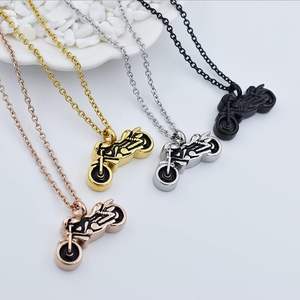 Personalizar motocicleta cremación colgante para cenizas Memorial collar de acero inoxidable cenizas urna recuerdo para mujeres tamaño personalizado urna - Product Image 5