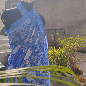 Donne pareo pareo 100% cotone floreale Kalamkari Batik indiano Hand Block Print costumi da bagno Sarong e Cover-up, (1014 CM X 180 CM) - Product Image 5