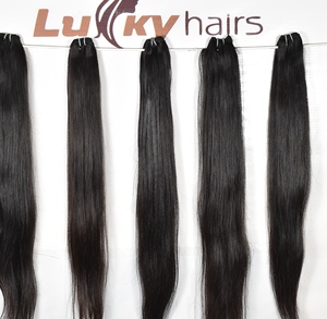 Paquets de couleur noire brute 100% vendeurs non transformés vietnamiens en gros cuticule aligné crépus vague droite Extensions de cheveux humains - Product Image 5