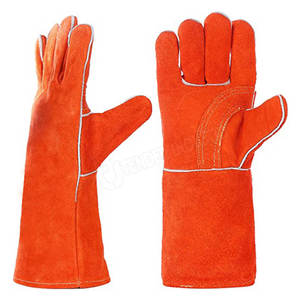 Gants de soudage antidérapants et résistants à la chaleur de haute qualité en cuir fendu de vache pour une protection confortable - Product Image 1
