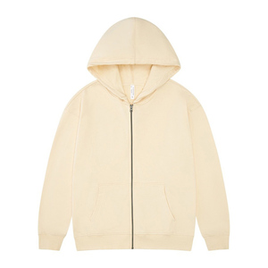 Sweat à capuche zippé pour homme en molleton brodé 100 % coton, style Y2K, épaules tombantes, coupe oversize, imprimé logo personnalisé, poids lourd - Product Image 4