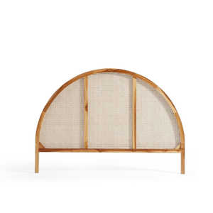 Cabecero de marco de madera maciza de teca con diseño moderno de ratán tejido para uso en dormitorio interior Material de alta calidad - Product Image 3